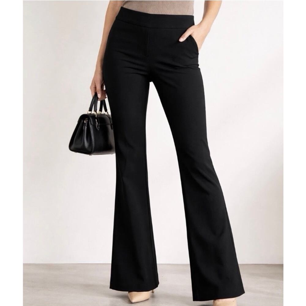 Express Design Studio Editor  Size 2 Short Black Boot Cut Flare Dress Trousers